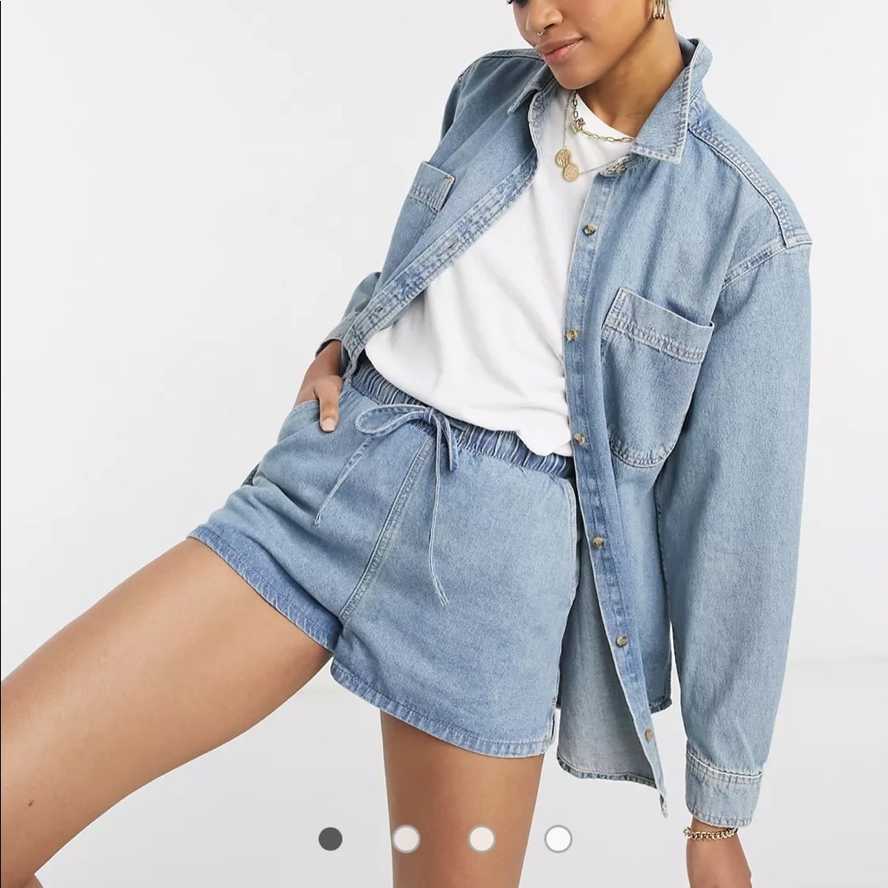ASOS Drawstring Denim Shorts - Picture 6 of 6